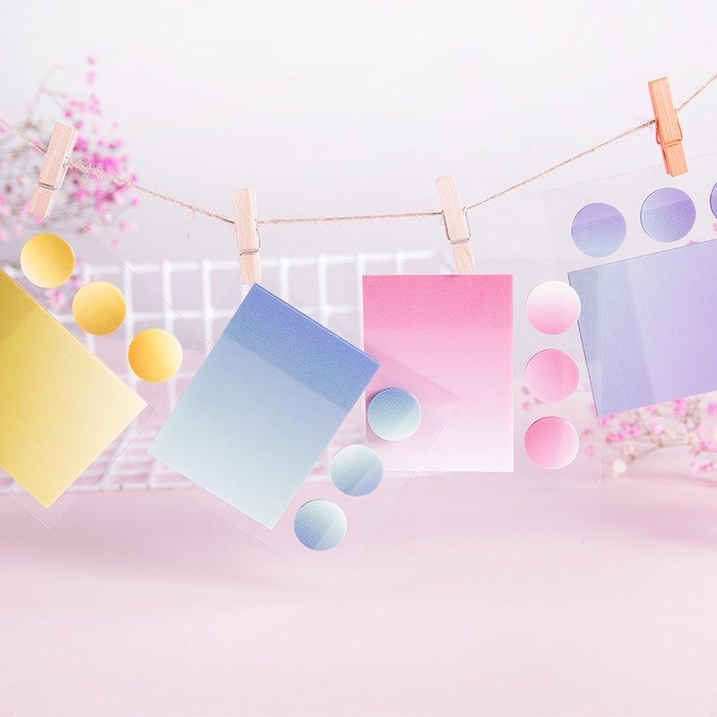 Mu dyeing PET waterproof and transparent note set Four Seasons cute series Gradient note set NP-000158 - CHL-STORE 