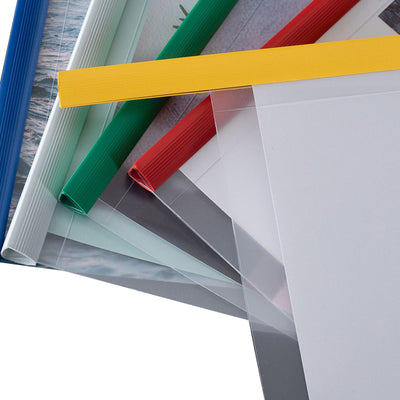 MULTICOLOR TRANSPARENT FOLDERS WITH DRAWBAR A4/1.5CM DRAWBAR/18C NP-070051 - CHL-STORE 