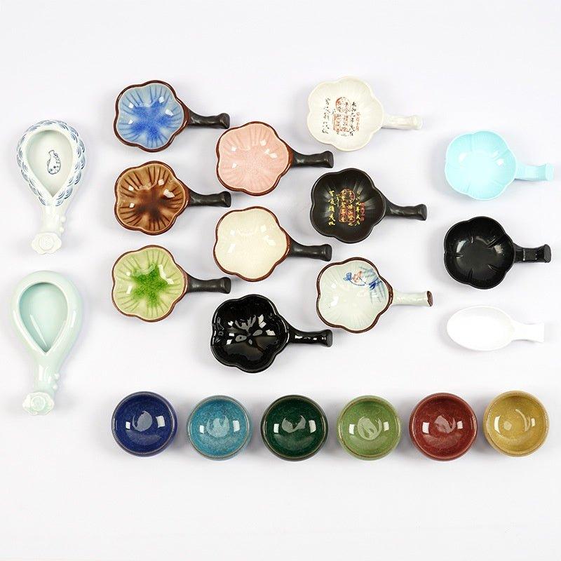Multifunctional ceramic ink butterfly, orchid pavilion, glazed surface, ice crack, pipa shape - CHL-STORE 