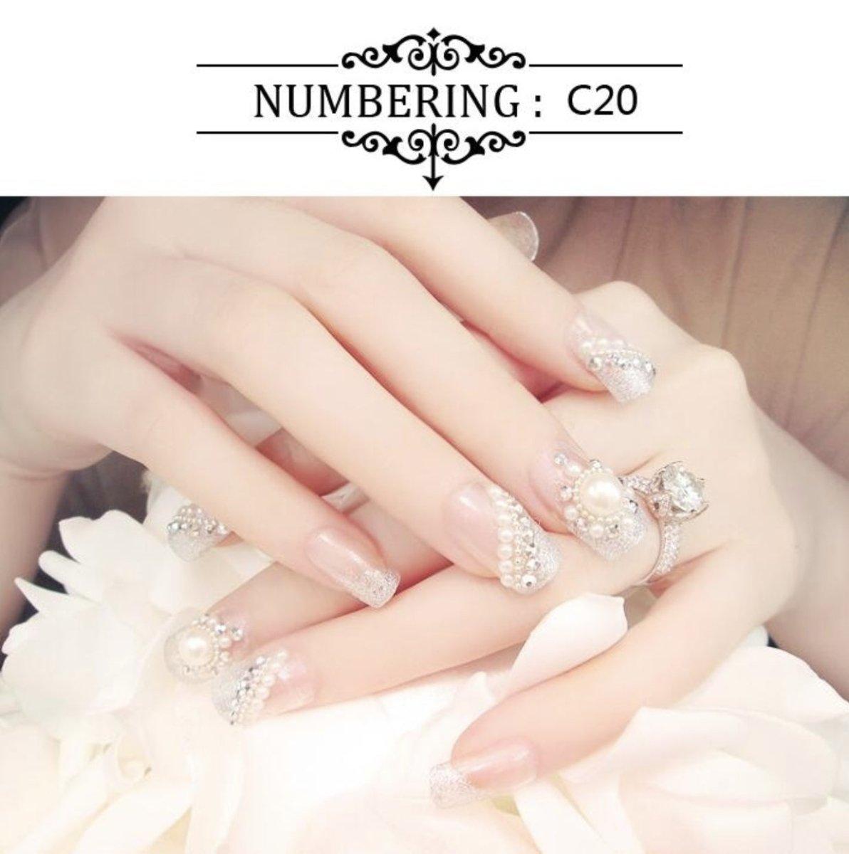 Nail painting, phototherapy nail patch, rhinestone three-dimensional carving, 24 pieces boxed with nail glue RP-0000026 - CHL-STORE 