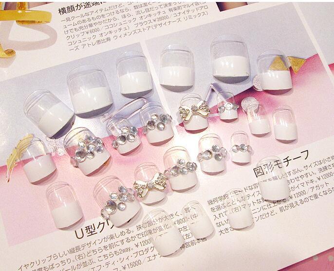 Nail painting, phototherapy nail patch, rhinestone three-dimensional carving, 24 pieces boxed with nail glue RP-0000026 - CHL-STORE 