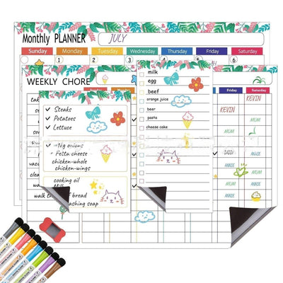 Office Supplies Rewritable Magnetic Message Soft Whiteboard Set Monthly Watch List Weekly Watch NP-090044 - CHL-STORE 