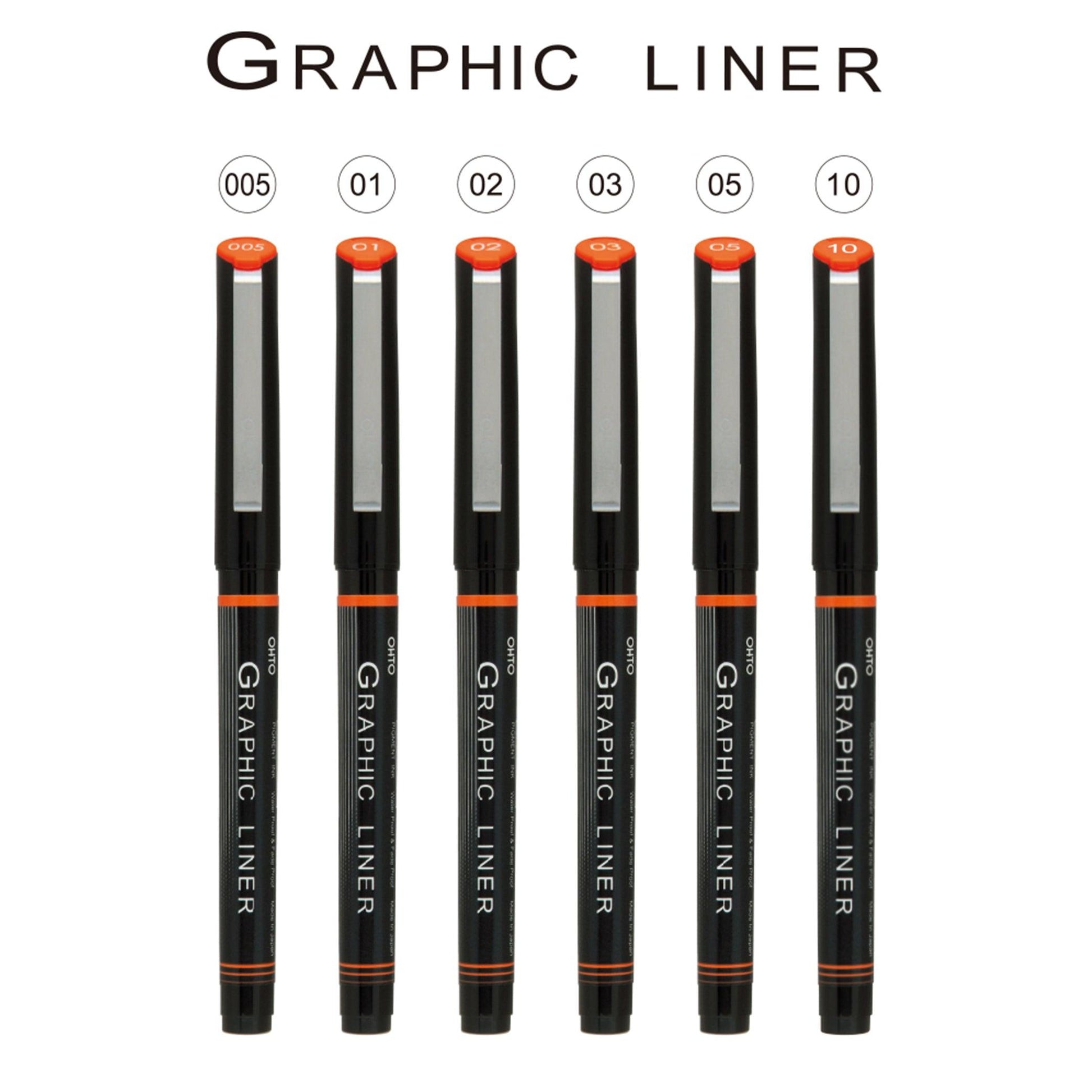 OHTO GRAPHIC LINER NEEDLE POINT WATER-BASED BLACK INK DRAWING PEN - CHL-STORE 