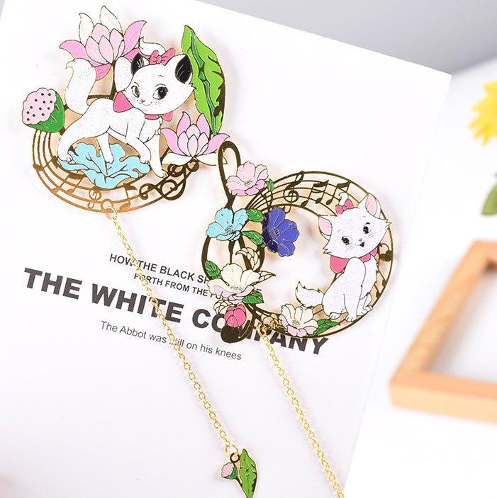 Original Brass Fan Bookmark Note Cat NP-090022 - CHL-STORE 