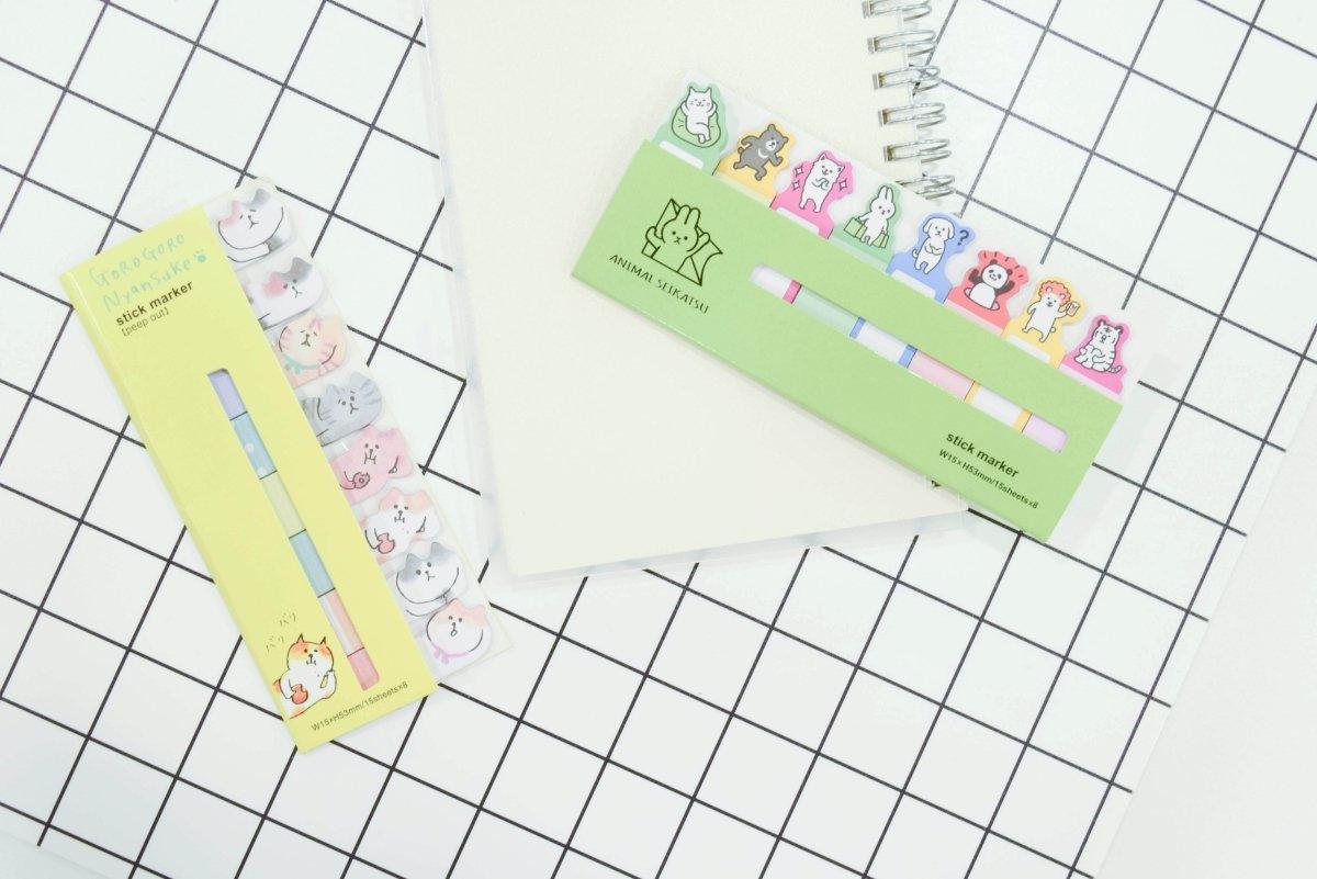 Original cute cats sitting in rows series sticky notes stickers NP-HEZQI-065 - CHL-STORE 