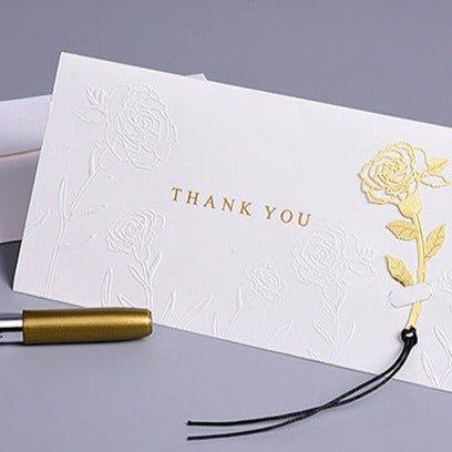 Original Embossed Bronzing Rose Bookmark Greeting Card NP-030031 - CHL-STORE 