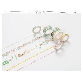 Original Flower Ancient Ｍint Green Carmine Pink Girl Ink Series Decoration Border Sticker Hand Account Washi Tape Paper Tape NP-H7TGI-005 - CHL-STORE 