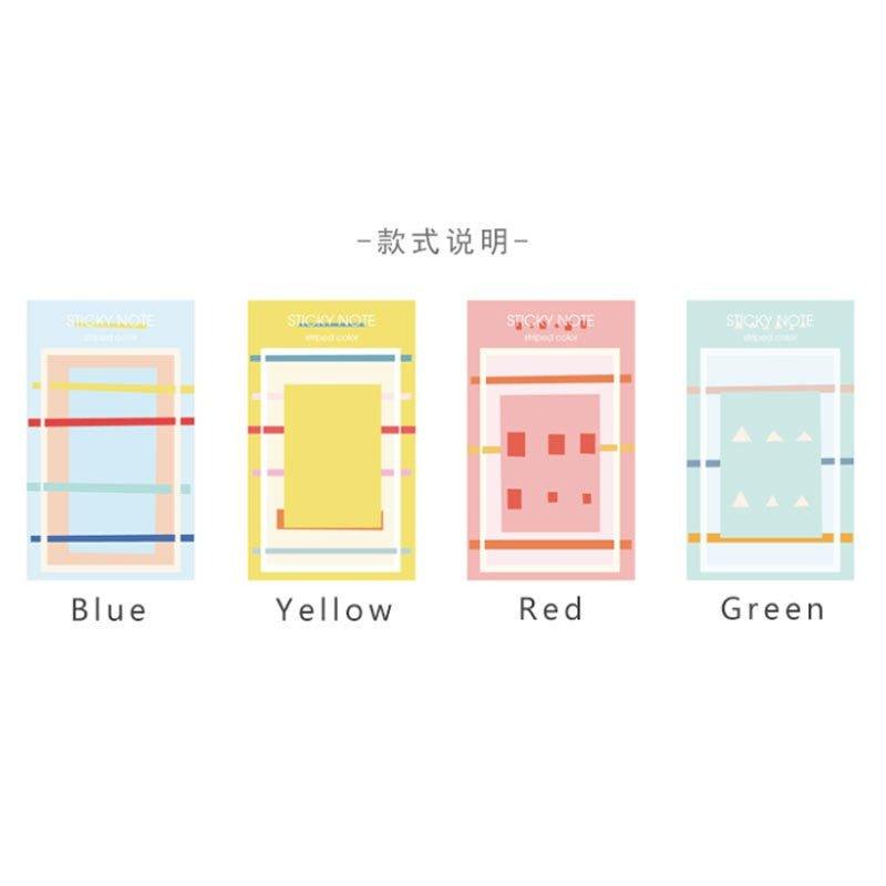 Original Geometric Simple Line Candy Color Long Message Paper Sticky Notes NP-H7TAY-0326 - CHL-STORE 
