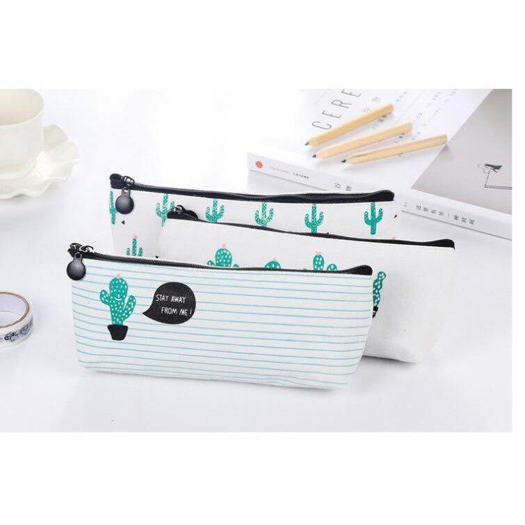 Original Korean Style Simple Hand-painted Cactus Pencil Case Storage Bag Cosmetic Bag NP-H7TGY-1 - CHL-STORE 
