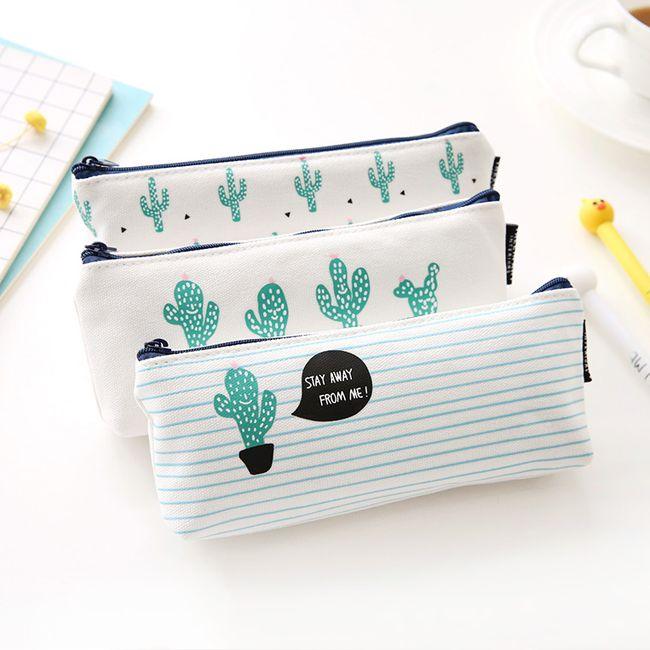Original Korean Style Simple Hand-painted Cactus Pencil Case Storage Bag Cosmetic Bag NP-H7TGY-1 - CHL-STORE 