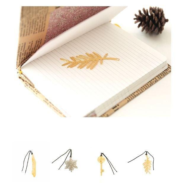 Original Wenqing Feather Snowflake Leaves Key Texture Hollow Metal Bookmark Bookmark NP-H7TIM-904 - CHL-STORE 