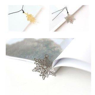 Original Wenqing Feather Snowflake Leaves Key Texture Hollow Metal Bookmark Bookmark NP-H7TIM-904 - CHL-STORE 