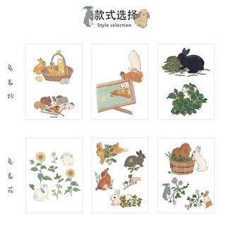 Paper and ink life rabbit series and paper stickers diy stickers 6 styles NP-H7TAY-0353 - CHL-STORE 