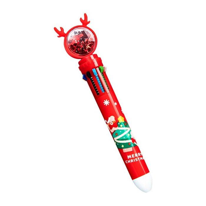 Pen Christmas Elk Glitter Ten Colors Cartoon Sequins 0.5mm Convenience Random Shipment NP-010017 - CHL-STORE 