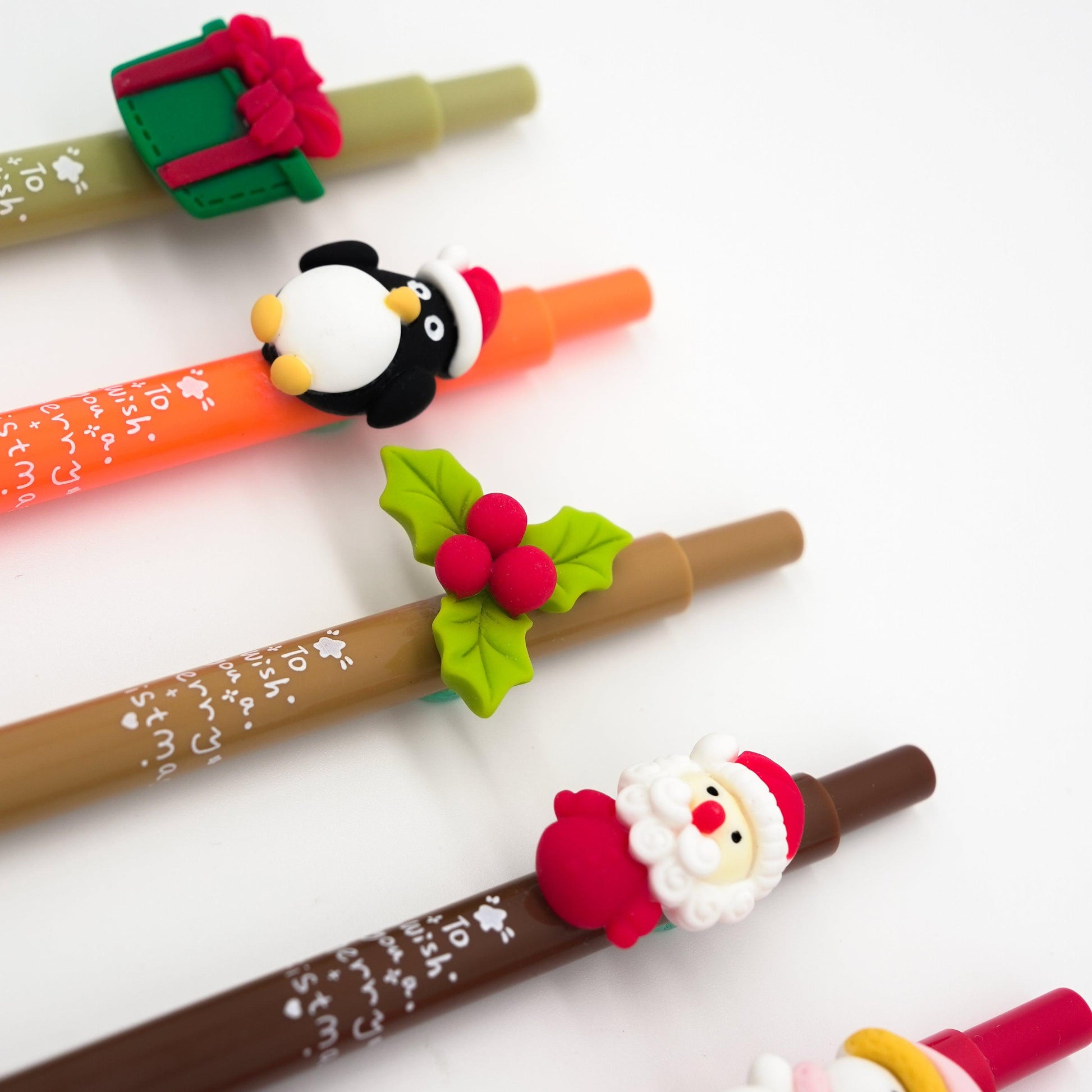 Pen Christmas Novelty Roller Ball Black Ink Office School Stationery Christmas Tree Snowman Reindeer Santa Claus Penguin Gift NP-010018 - CHL-STORE 