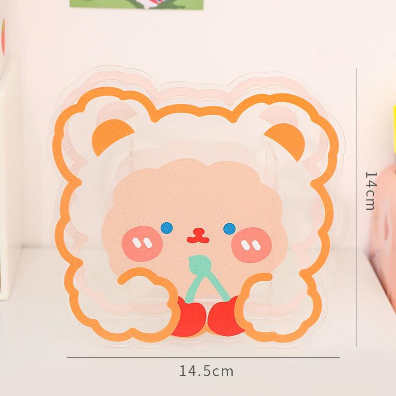 Pen Holder Storage Transparent Shape Creative Cartoon Stationery Office School Art Supplies Desk Makeup Brush Cat Bunny Bear NP-020039 - CHL-STORE 