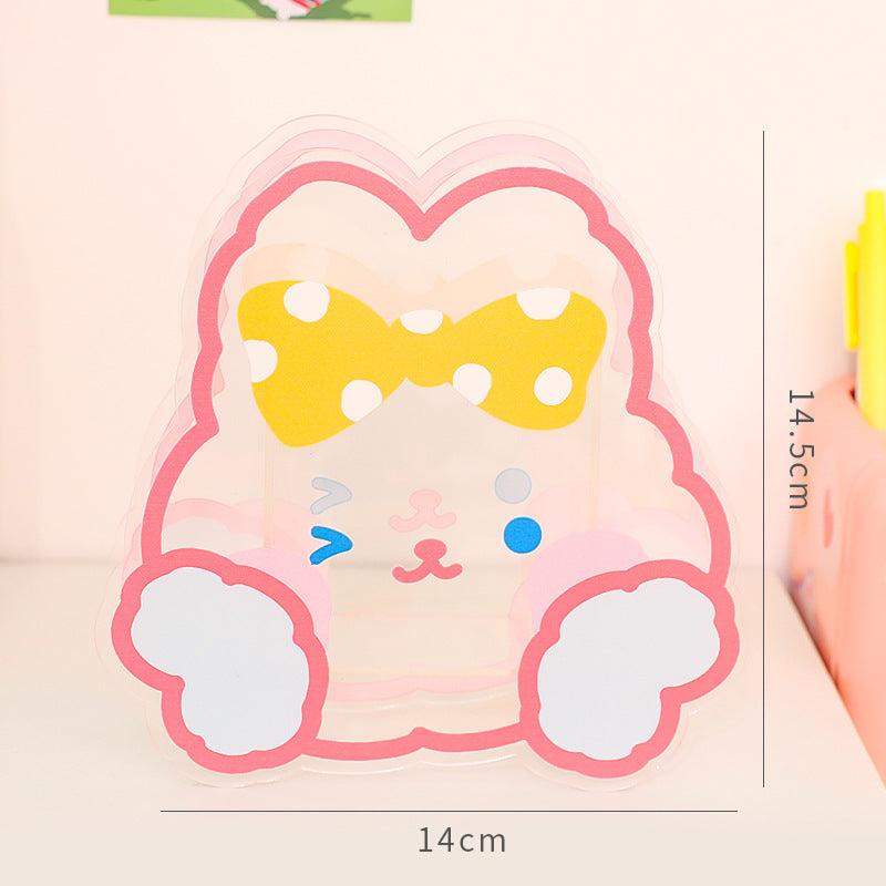 Pen Holder Storage Transparent Shape Creative Cartoon Stationery Office School Art Supplies Desk Makeup Brush Cat Bunny Bear NP-020039 - CHL-STORE 