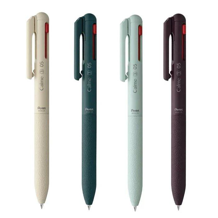 Pentel Calme mute black ink ballpoint pen autumn limited color three-color pen mute pen 2+1 - CHL-STORE 
