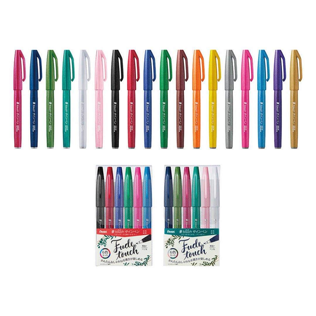 Pentel TOUCH BRUSH UP 6-color group 12-color group new color soft painting pen art pen color pen painting SES15C - CHL-STORE 
