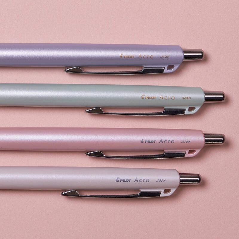 PILOT BAC-50MF Acro 500 Popular Lightweight Portable Thin Press Metal Matte Glossy 0.3MM Light Oil Pen Ballpoint Pen Pink - CHL-STORE 