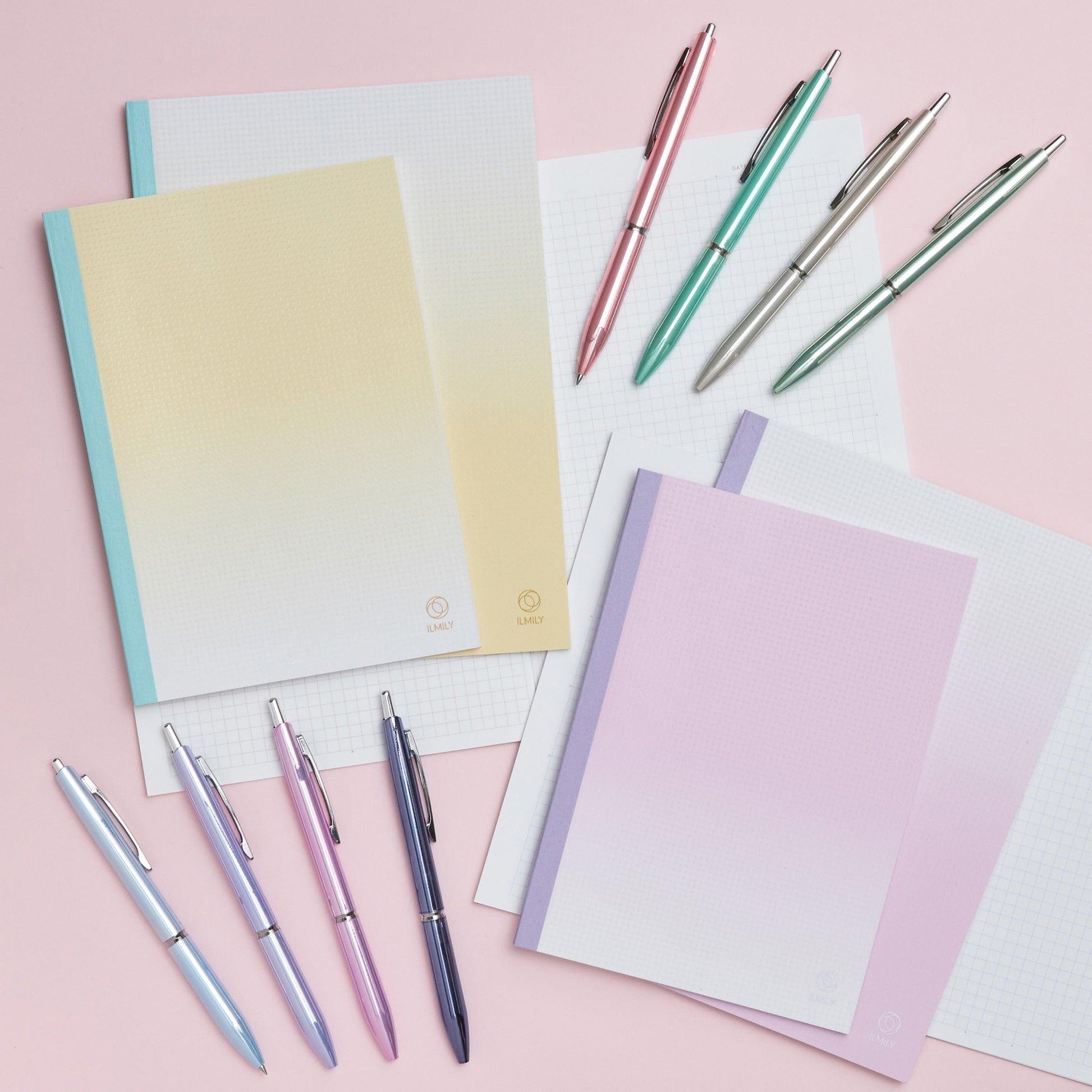 PILOT BIL-80EF-A IMILLY series limited season color light ripe bright color gradient 0.5MM black ink oil pen double-sided pencil case A5 B6 notebook - CHL-STORE 