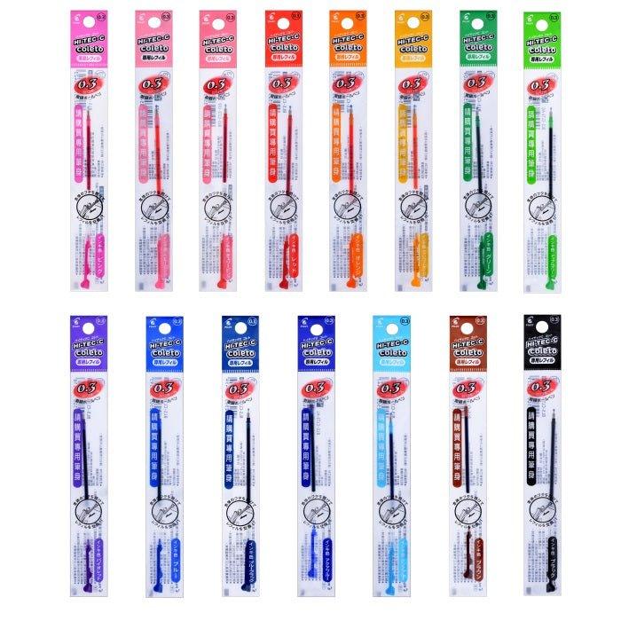 PILOT BLS-CLT3 HI-TEC-C Coleto ultra-fine 0.3mm refill Japanese stationery pen tube - CHL-STORE 