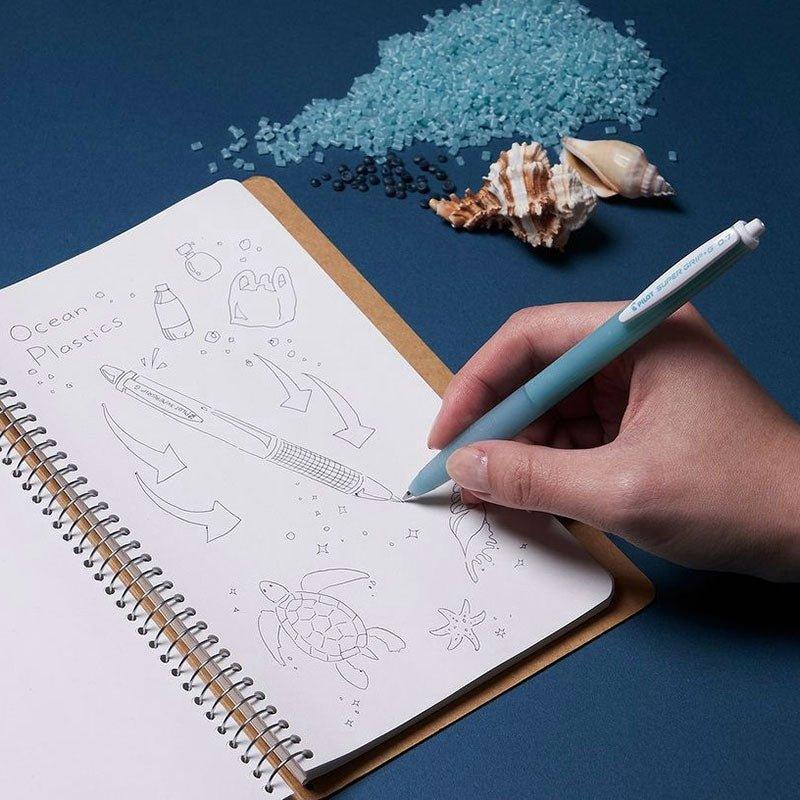 PILOT BSGK-10EFOP SUPER GRIP‧G Ocean Plastic Recycling Environmental Recycling 0.5/0.7MM Ballpoint Pen (Black Ink) - CHL-STORE 