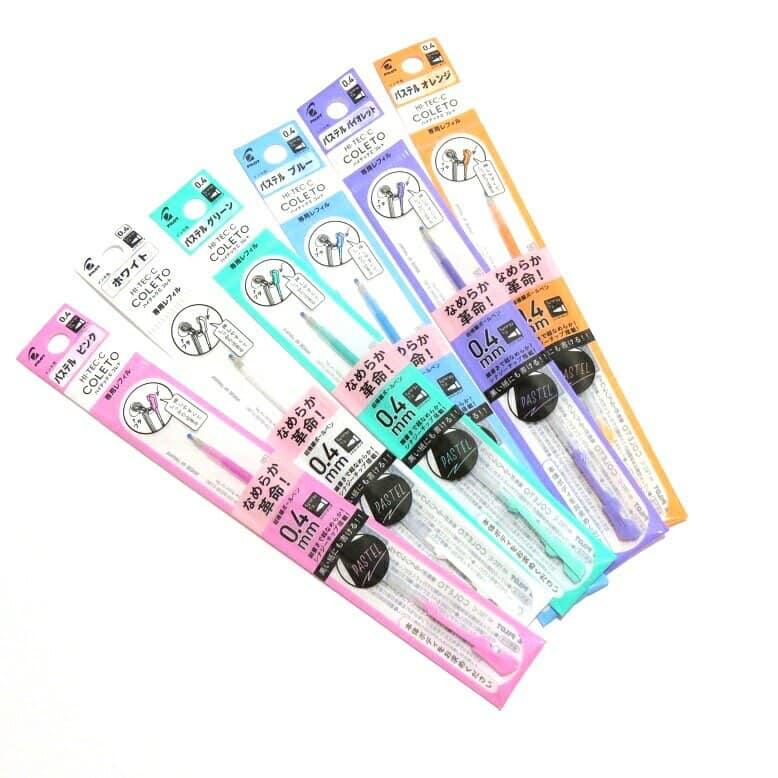 PILOT HI-TEC-C COLETO 0.4mm Refill Gel Pen Pastel Metallic LHKRF10S4 - CHL-STORE 