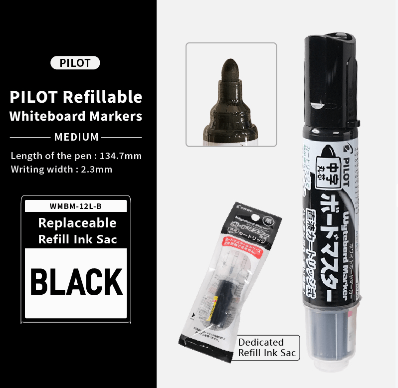 PILOT REFILLABLE WHITEBOARD PEN MARKS WMBM-12L - CHL-STORE 