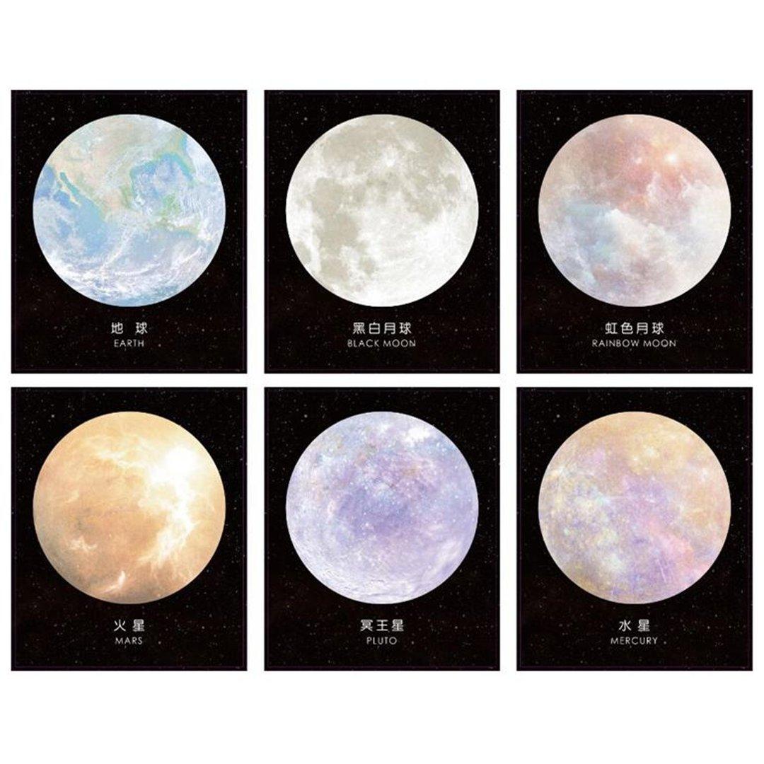 Planet Celestial Notes Earth Moon Pluto Mars Mercury Celestial Bodies Astronomy Universe Round Planet Shape NP-H7TAY-016 - CHL-STORE 