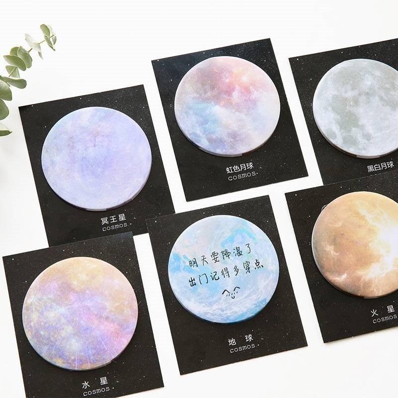 Planet Celestial Notes Earth Moon Pluto Mars Mercury Celestial Bodies Astronomy Universe Round Planet Shape NP-H7TAY-016 - CHL-STORE 