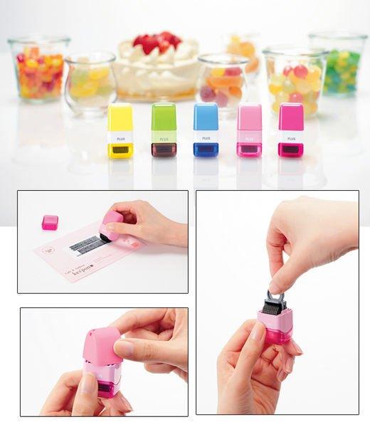 PLUS IS-520CM Mini Roller Personal Data Protection Stamp Roller Stamp IS-004CM Refill Ink - CHL-STORE 