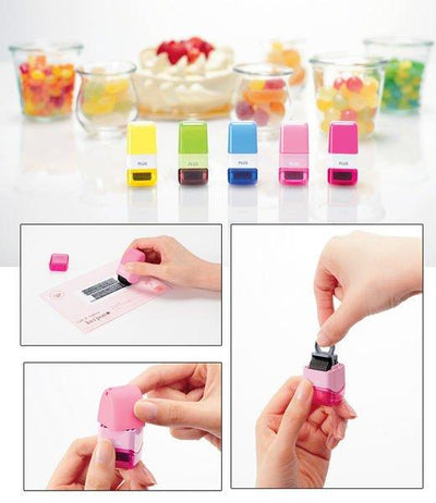 PLUS IS-520CM Mini Roller Personal Data Protection Stamp Roller Stamp IS-004CM Refill Ink - CHL-STORE 