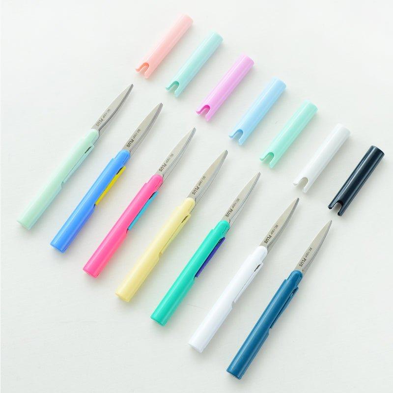 PLUS SC-130P Twiggy Portable Scissors Pen Scissors Stainless Steel Scissors Mini Scissors Candy Color 34-57 - CHL-STORE 