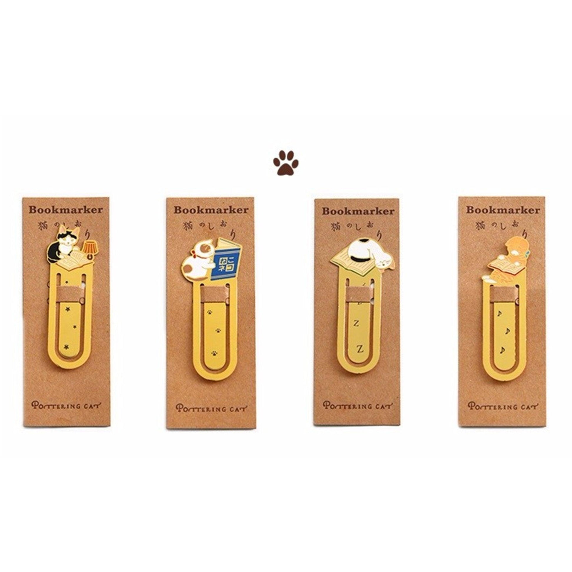 Pottering cat Cat Bookmark Brass Cat Bookmark Cat Metal Bookmark Cat Shape Bookmark Cat Bookmark Holder Cat Family NP-HEZQI-905 - CHL-STORE 