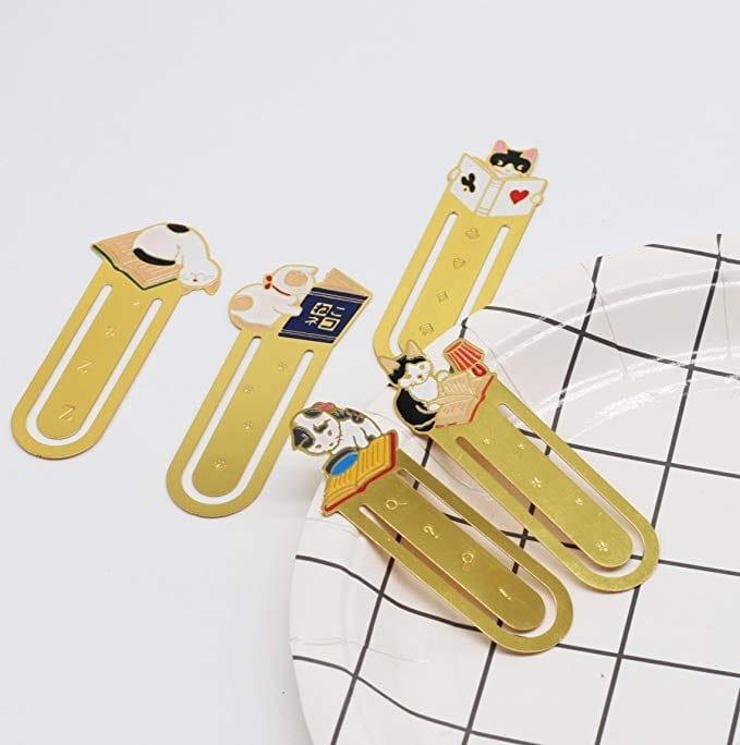 Pottering cat Cat Bookmark Brass Cat Bookmark Cat Metal Bookmark Cat Shape Bookmark Cat Bookmark Holder Cat Family NP-HEZQI-905 - CHL-STORE 
