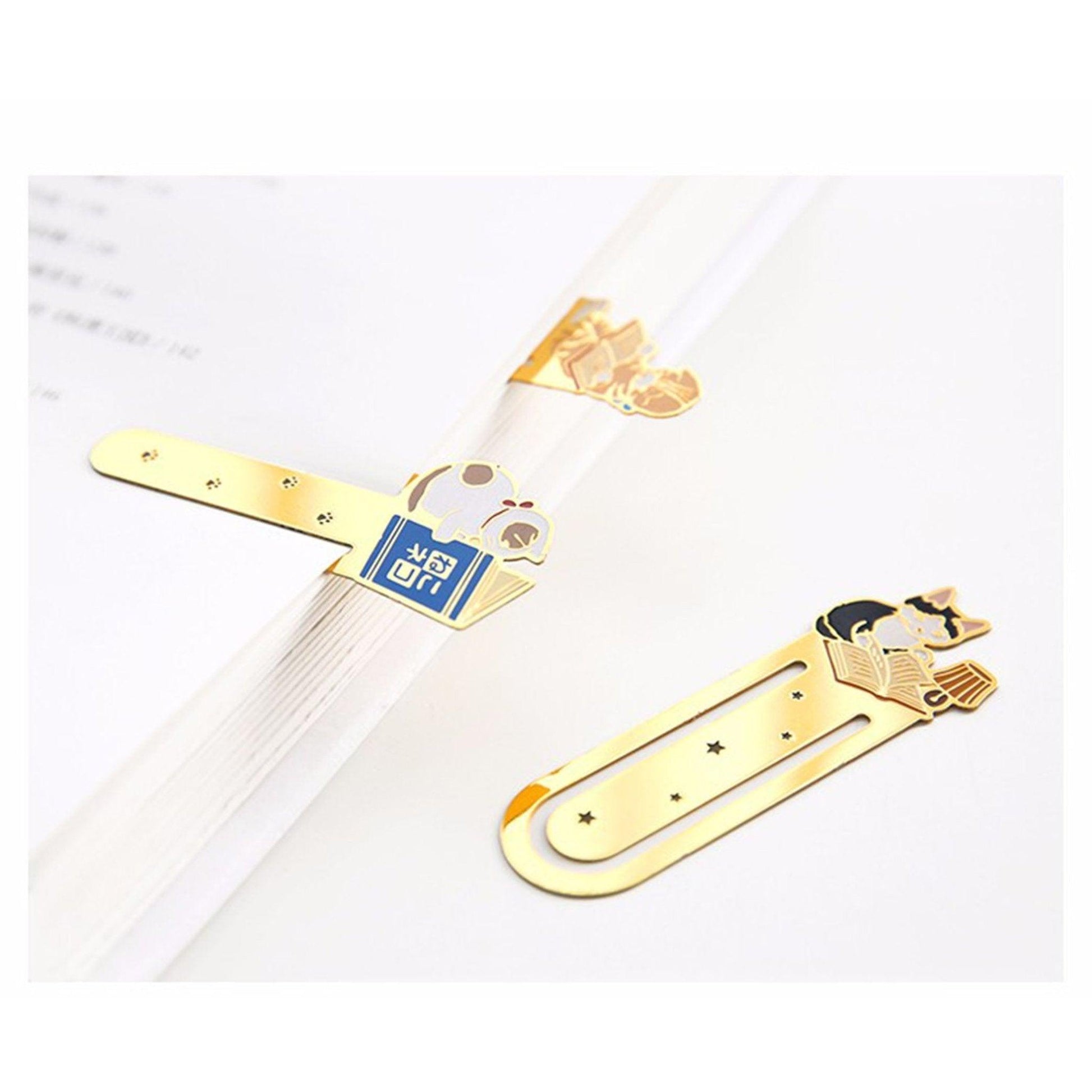 Pottering cat Cat Bookmark Brass Cat Bookmark Cat Metal Bookmark Cat Shape Bookmark Cat Bookmark Holder Cat Family NP-HEZQI-905 - CHL-STORE 