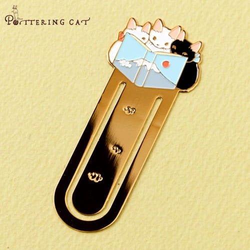 Pottering cat Cat Bookmark Brass Cat Bookmark Cat Metal Bookmark Cat Shape Bookmark Cat Bookmark Holder Cat Family NP-HEZQI-905 - CHL-STORE 