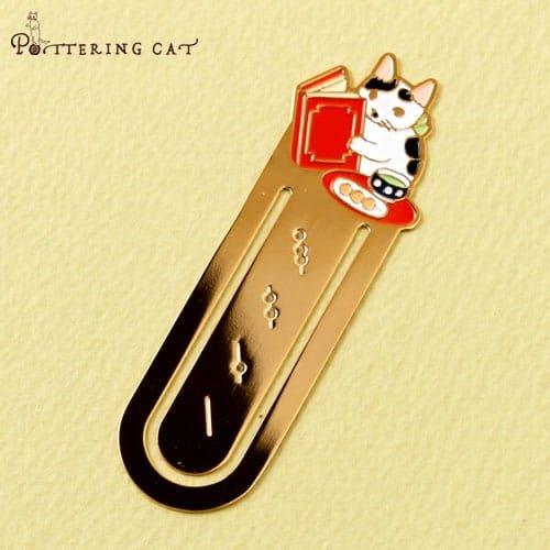Pottering cat Cat Bookmark Brass Cat Bookmark Cat Metal Bookmark Cat Shape Bookmark Cat Bookmark Holder Cat Family NP-HEZQI-905 - CHL-STORE 