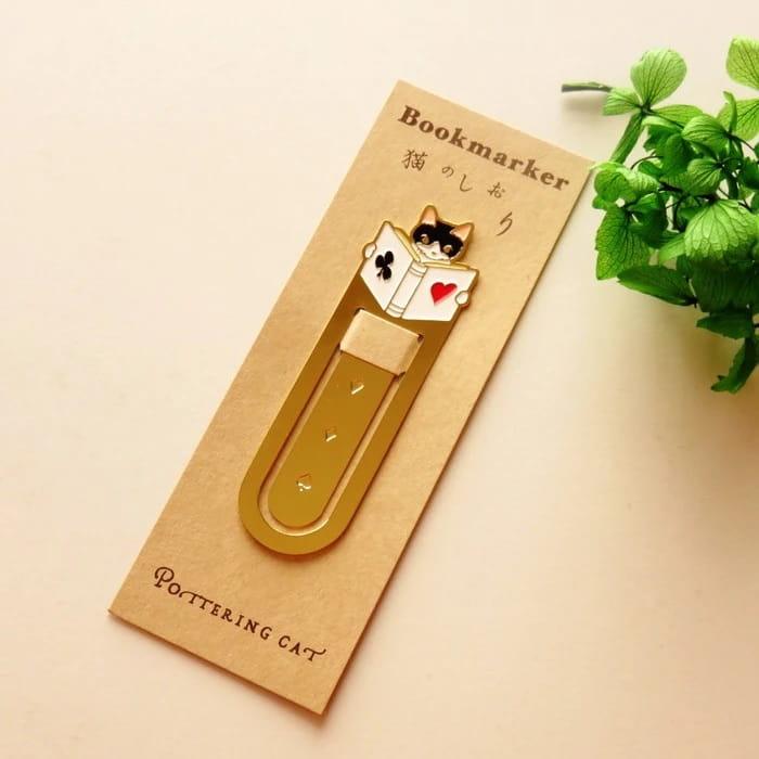 Pottering cat Cat Bookmark Brass Cat Bookmark Cat Metal Bookmark Cat Shape Bookmark Cat Bookmark Holder Cat Family NP-HEZQI-905 - CHL-STORE 