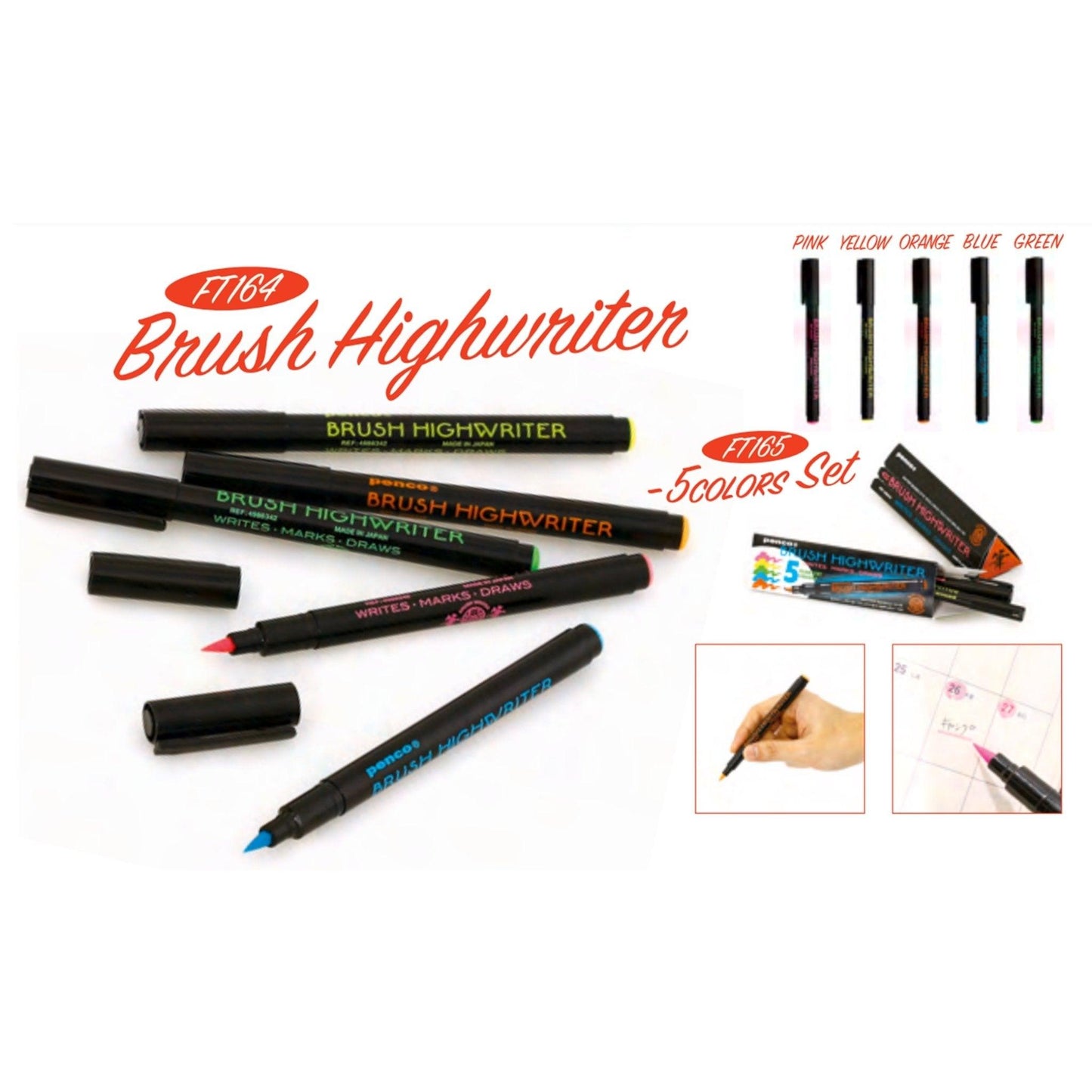(Pre-Order) HIGHTIDE PENCO BRUSH HIGHWRITER FT164 FT165 - CHL-STORE 
