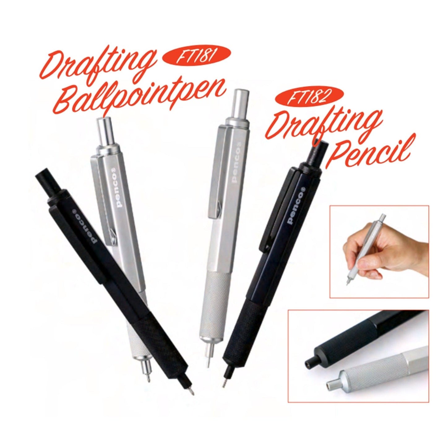 (Pre-Order) HIGHTIDE PENCO DRAFTING PENCIL BALLPOINT PEN FT181 FT182 - CHL-STORE 