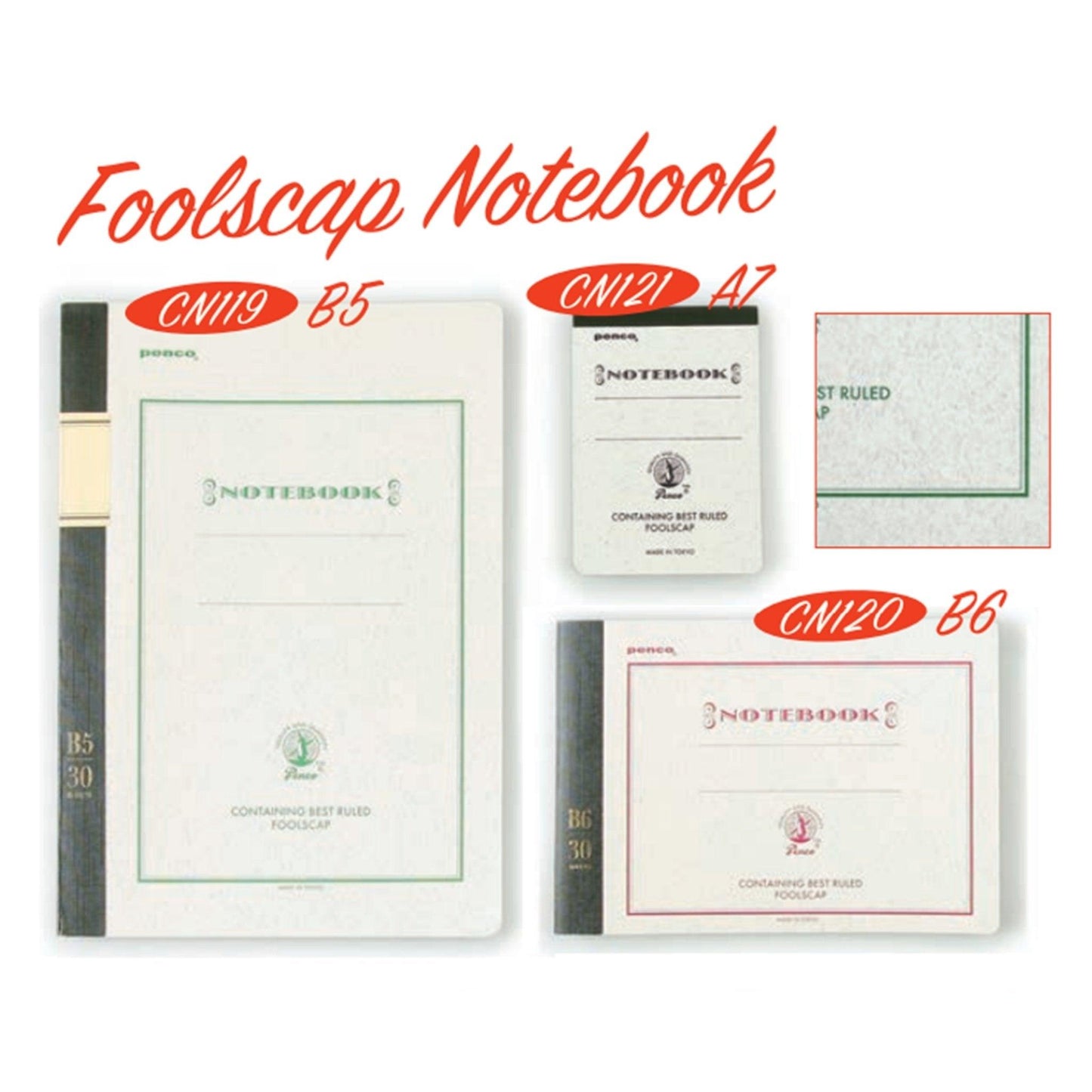 (Pre-Order) HIGHTIDE PENCO FOOLSCAP NOTEBOOK A7 B6 B5 CN12 - CHL-STORE 