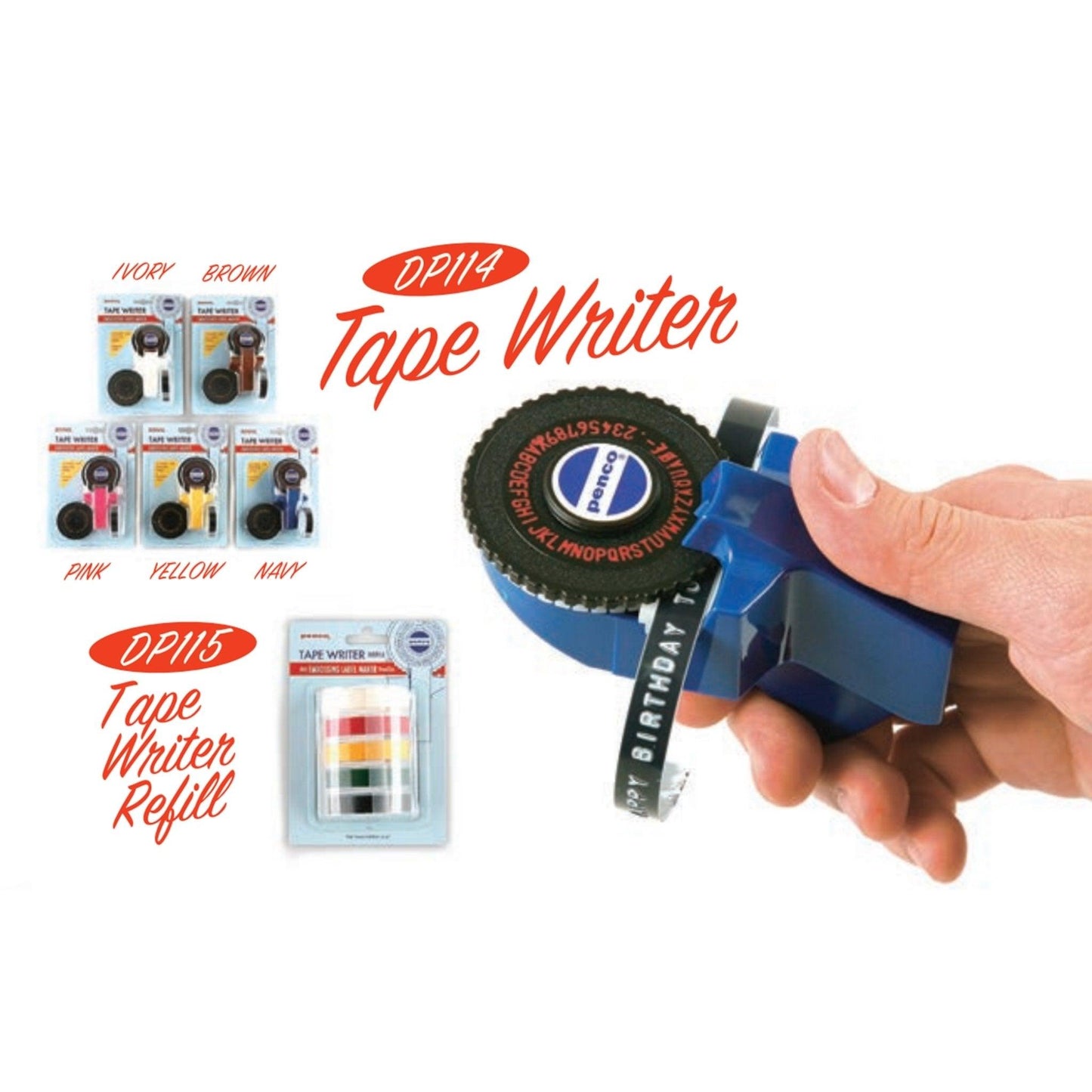 (Pre-Order) HIGHTIDE PENCO TAPE WRITER EMBOSSING LABEL MAKER DP114 DP115 - CHL-STORE 