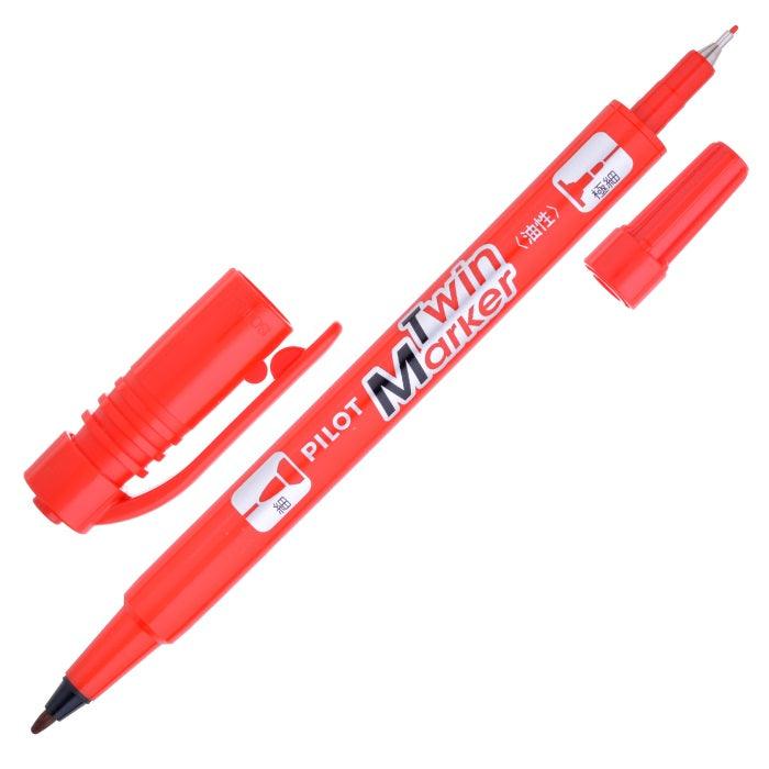(Pre-Order) PILOT Twin Marker Fine 0.5mm/Extra Fine 0.4mm Twin Permanent Marker MEF-12EU - CHL-STORE 