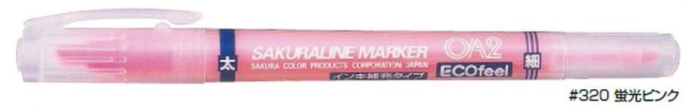 (Pre-Order) SAKURA VK-T Line Marker OA2 Double-ended highlighter - CHL-STORE 