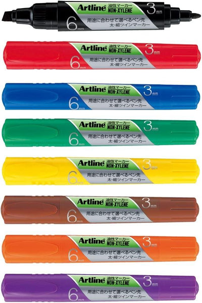 (Pre-Order) SHACHIHATA Artline 1.5mm 3mm 6mm Permanent Marker set (Twin) 36TK-8 KR-20 - CHL-STORE 