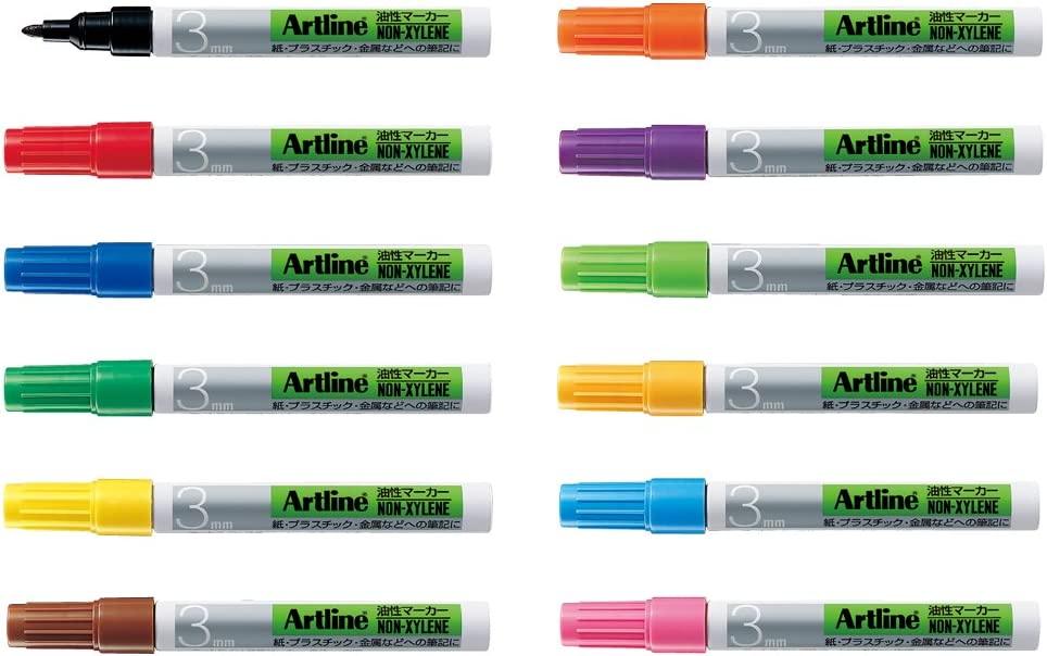 (Pre-Order) SHACHIHATA Artline 1.5mm Permanent Marker set Round 3 7K-12 KR-20 - CHL-STORE 