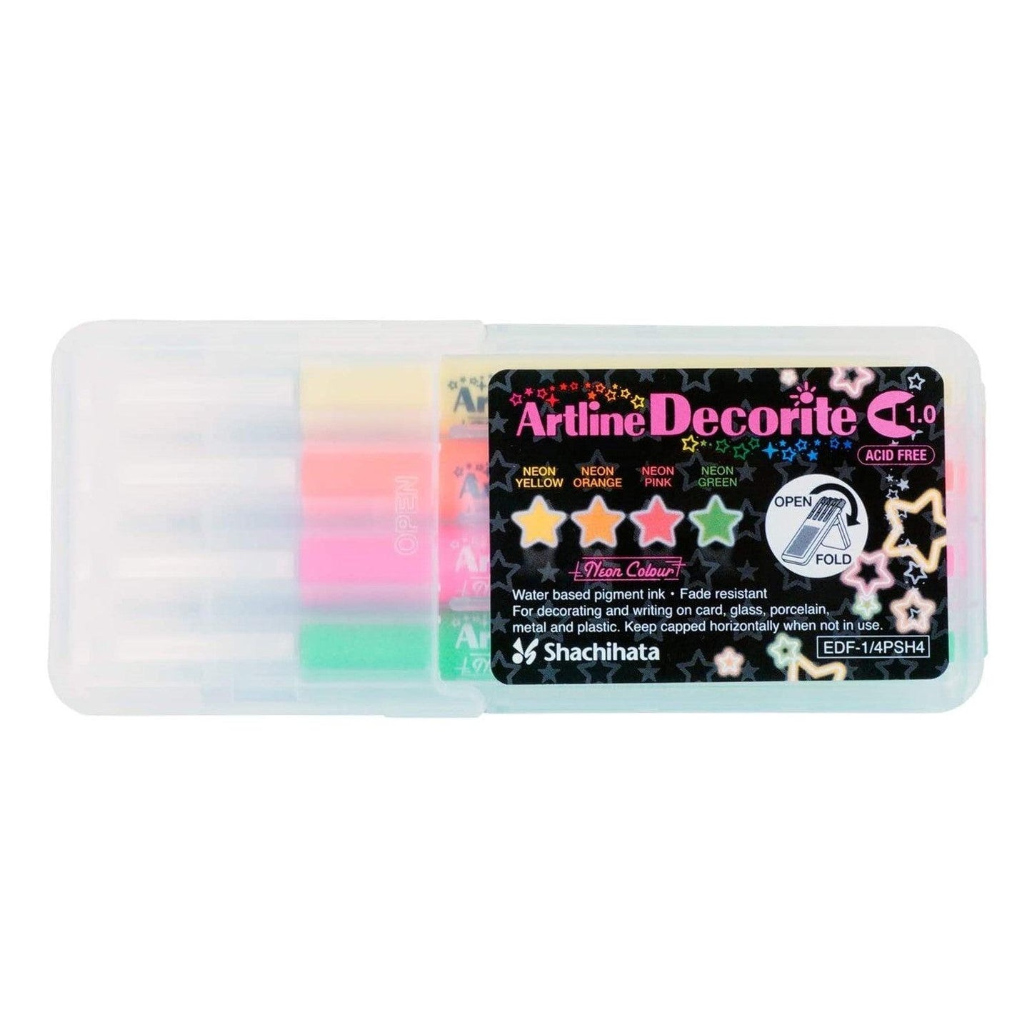 (Pre-Order) SHACHIHATA Artline 1mm Deco Light Round 1 4 Color Set EDF-1/4PSH - CHL-STORE 