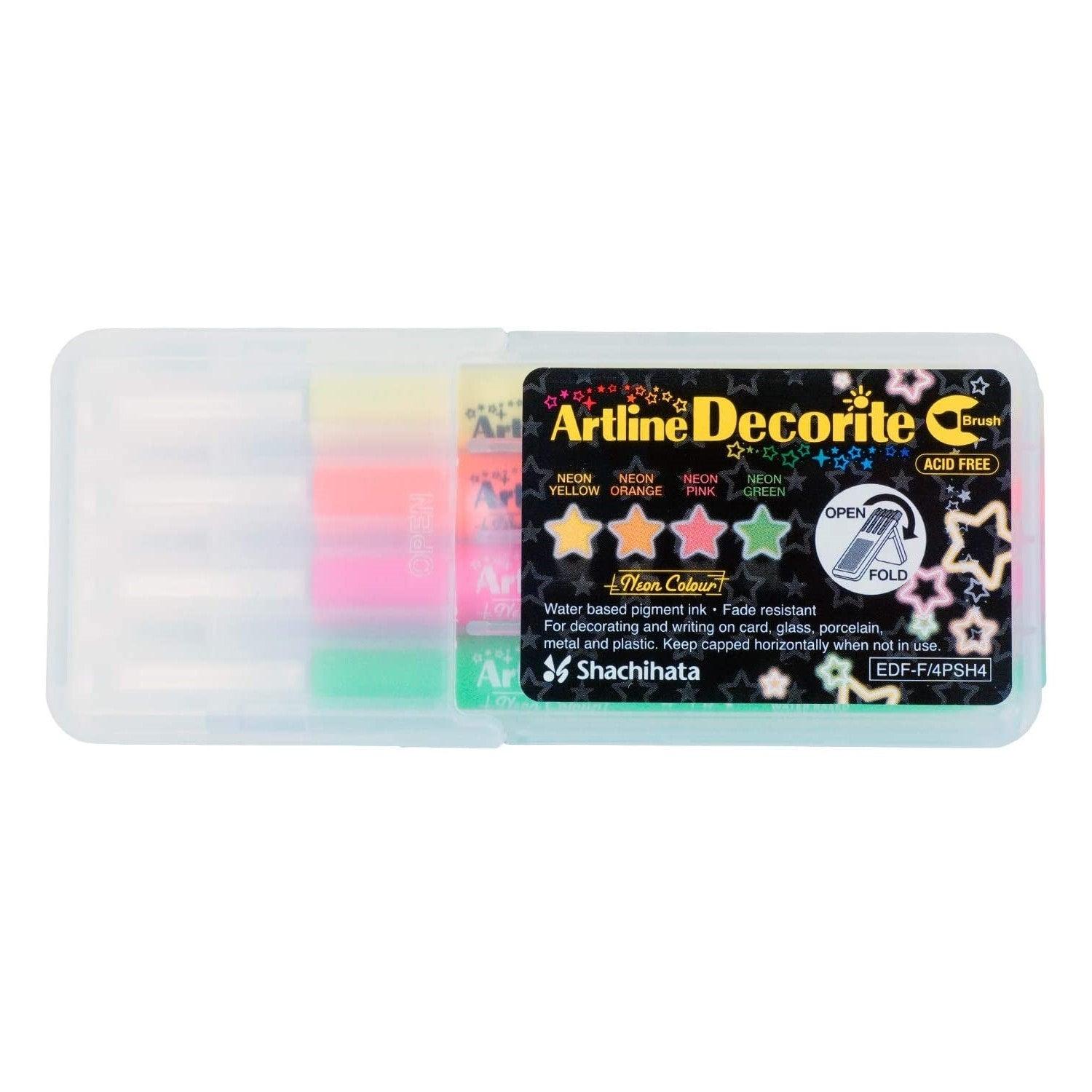 (Pre-Order) SHACHIHATA Artline Deco Light brush 4 Color Set EDF-F/4PSH - CHL-STORE 